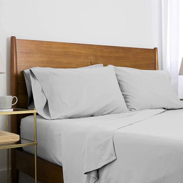 Southshore Essentials - 6 Piece Brushed Microfiber Sheet Set, Queen Size, Light Grey