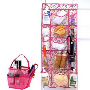 Over the Door Storage Organizer 15 Pockets / Mesh Shower Caddy Bag Bathroom Organizer Tote Quick Dry - SET of 2