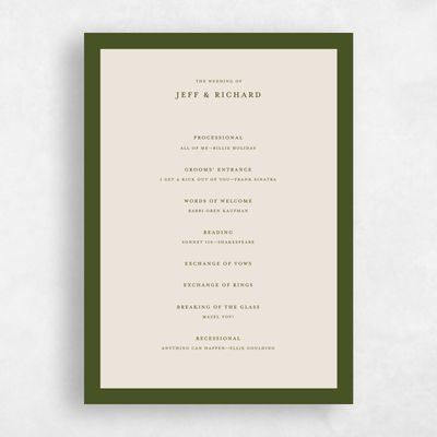 Beige Standard Wedding Program - Findley