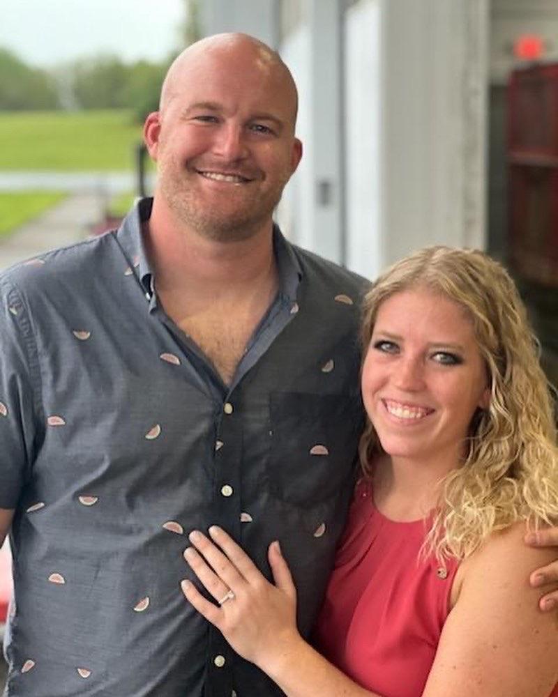 We celebrated our engagement at local Beer Fest!