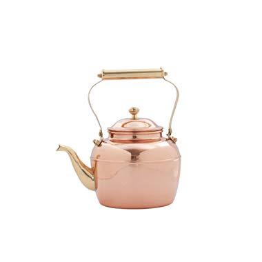Old Dutch 887 Teakettle, 2½ Qt, Copper, Brass