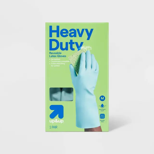 Reusable Heavy Duty Latex Gloves - Medium - up&up™