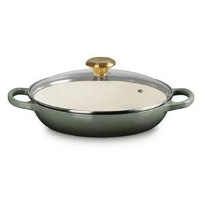 Le Creuset Thyme Enameled Cast Iron Signature Round Braiser with Glass Lid