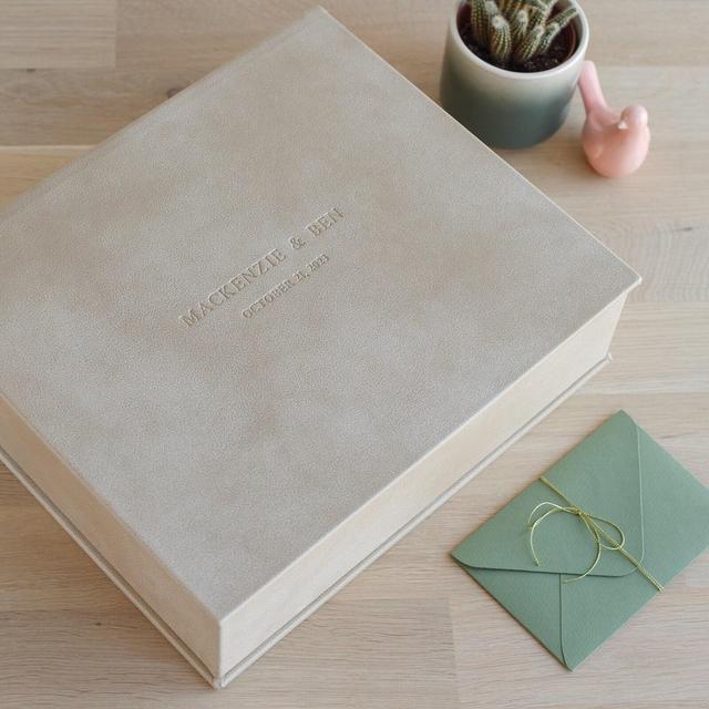 Personalized Wedding Keepsake Box in Eco Leather | Custom Memory Box for Photo Album, Guestbook or Scrapbook