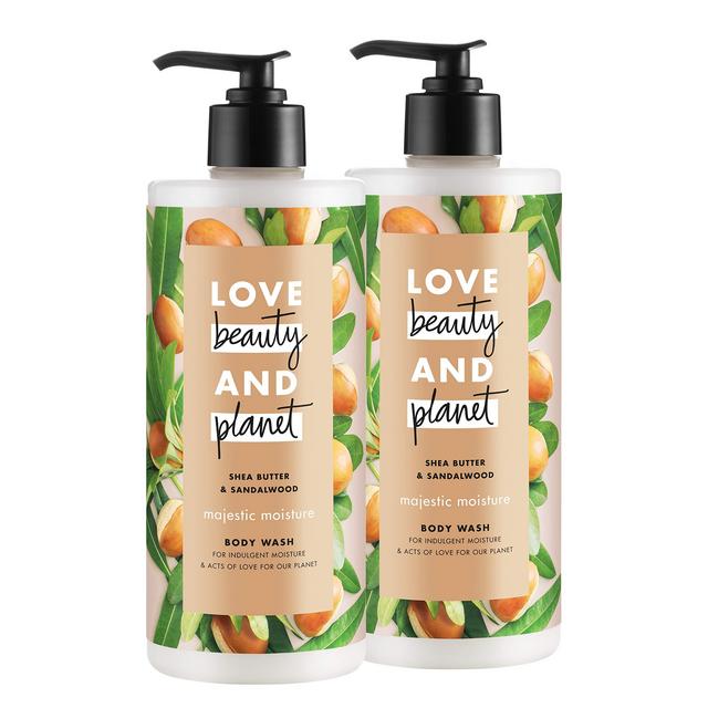 Love Beauty and Planet Majestic Moisture Body Wash, Shea Butter & Sandalwood, 16 oz, 2 count
