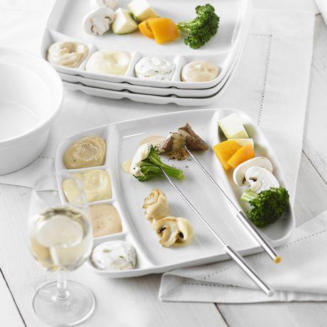 Trudeau Maison 4-Piece Square Fondue Plates