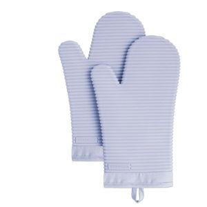 KITCHENAID Ribbed Soft Silicone Oven Mitt 2-Pack Set, 7.5"x13", Lavender Cream
