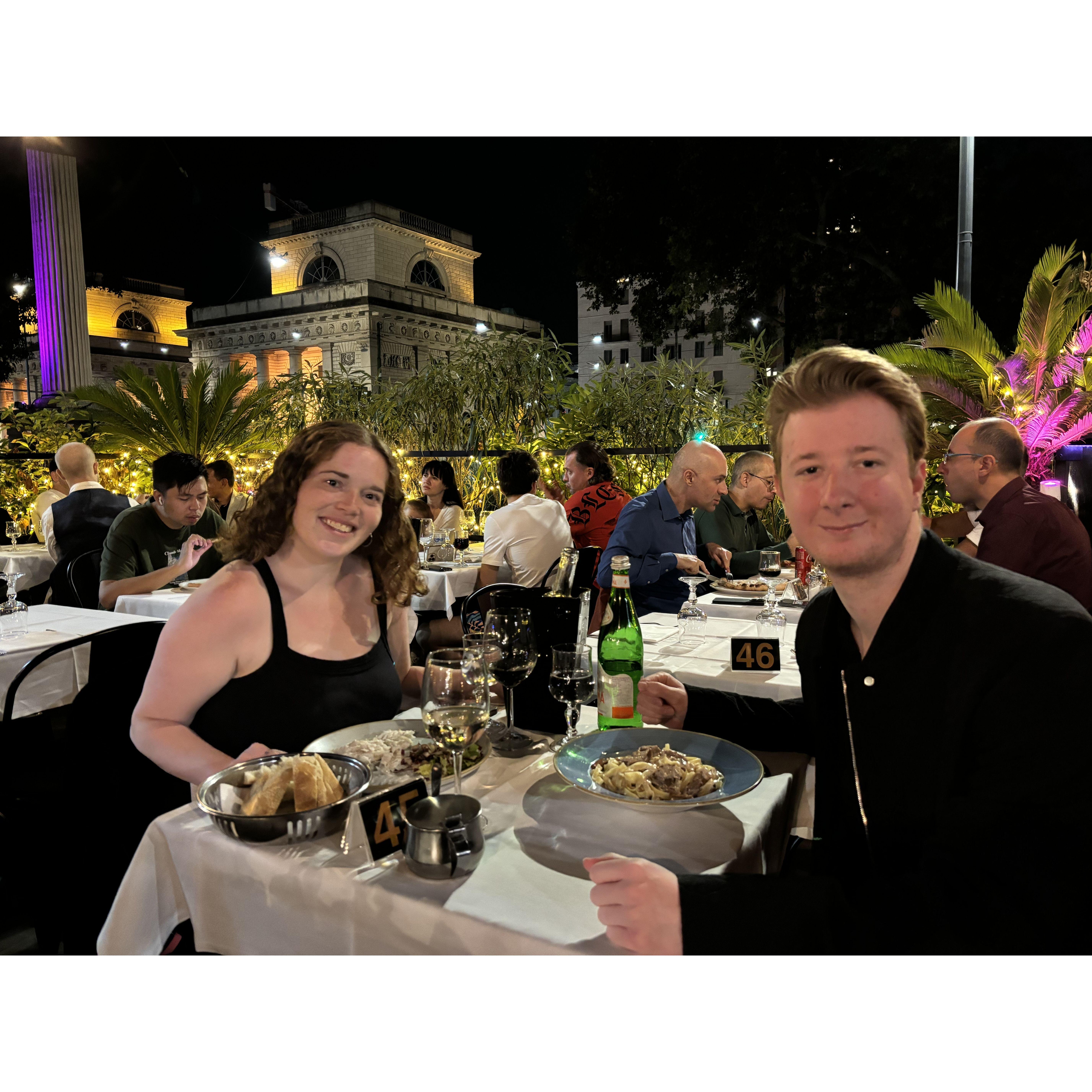 Dinner after John proposed