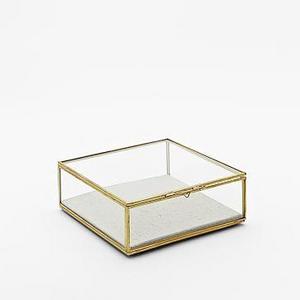 Golden Glass Shadow Box, Large Square, Gold