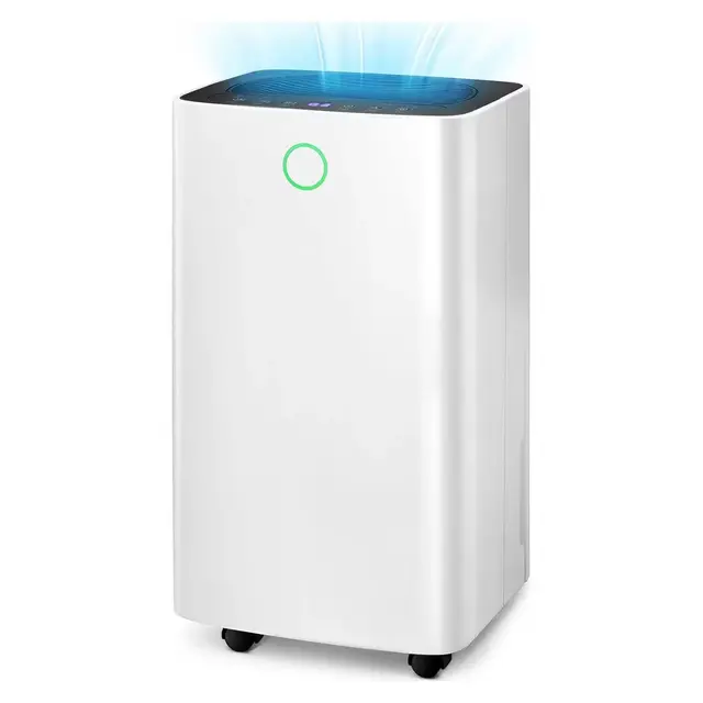R.W.FLAME 25 Pint Portable Dehumidifier for Home & Basement, High-Efficiency Quiet Air Dryer with 12-Hour Timer, Auto and Manual Drain, White