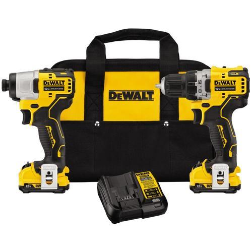 DEWALT XTREME 2-Tool 12-volt Max Brushless Power Tool Combo Kit with Soft Case (Charger Included and 2-Batteries Included)