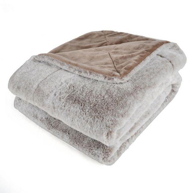 Berkshire Blanket Grace Tipped Faux Fur Throw in Mocha