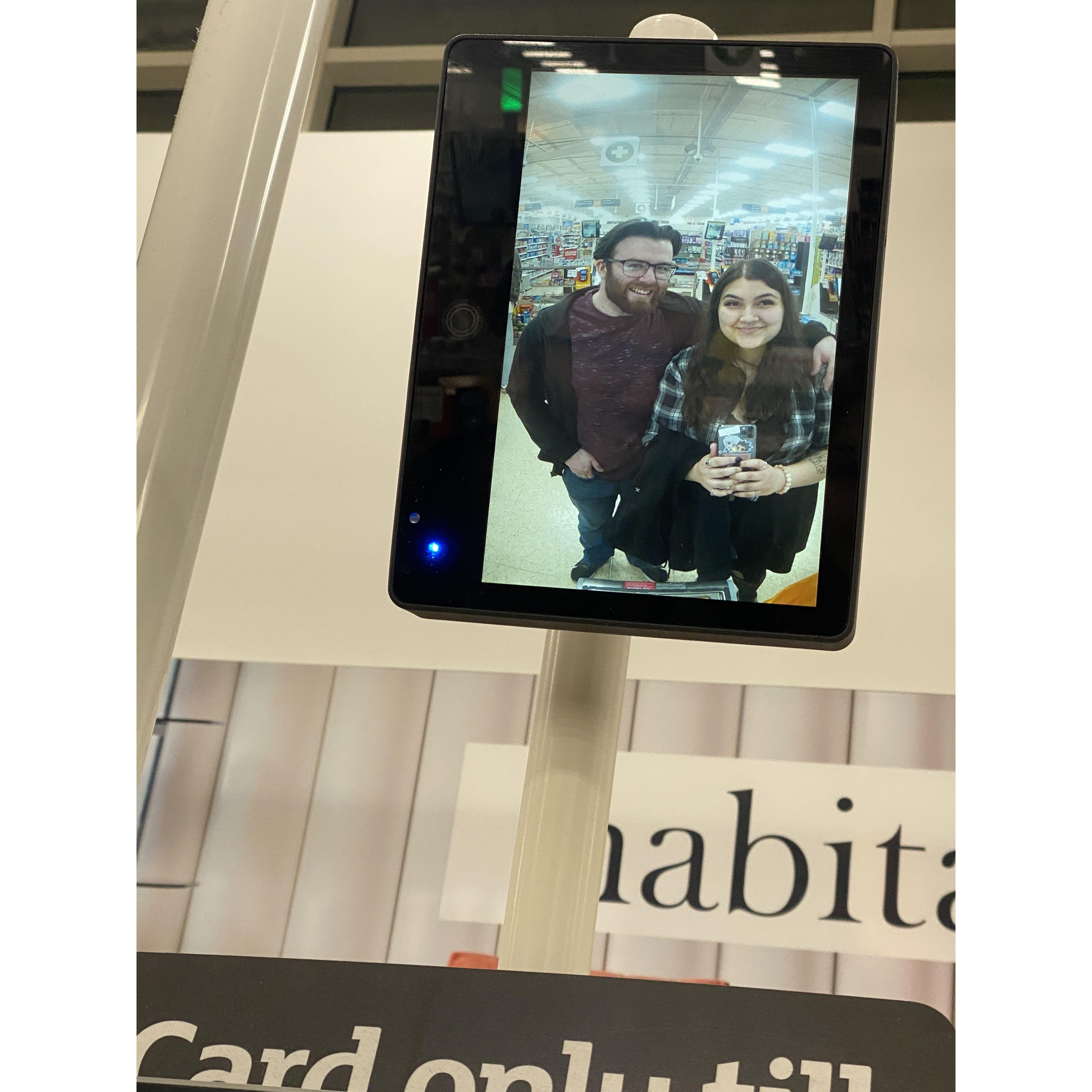 Hel was amazed at this camera at Sainsbury's in 2023. TJ laughed at her, but still took a selfie supportingly.