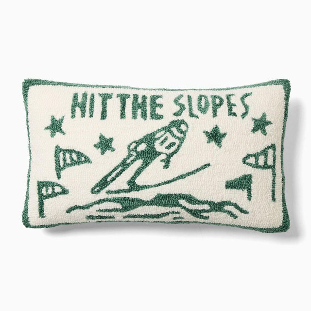 Apres Ski Pillow Cover, 12x21, Dark Green