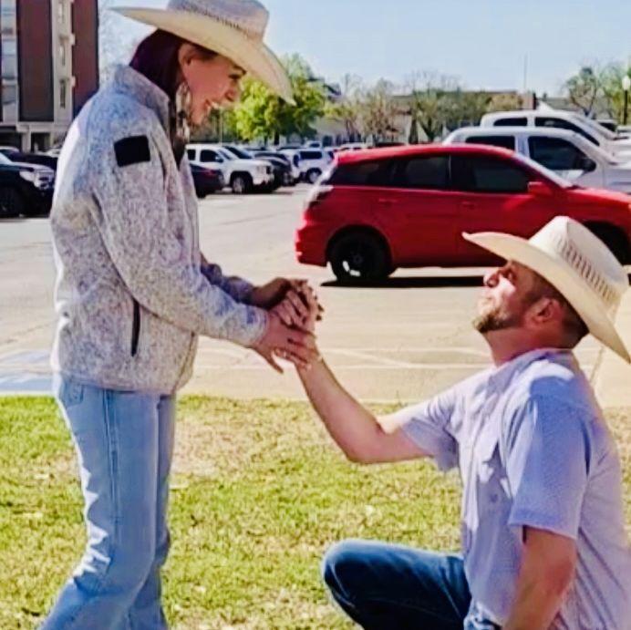 Proposal in the same spot we would meet for date night!
