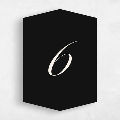 Black Diamond Wedding Table Number - Jade