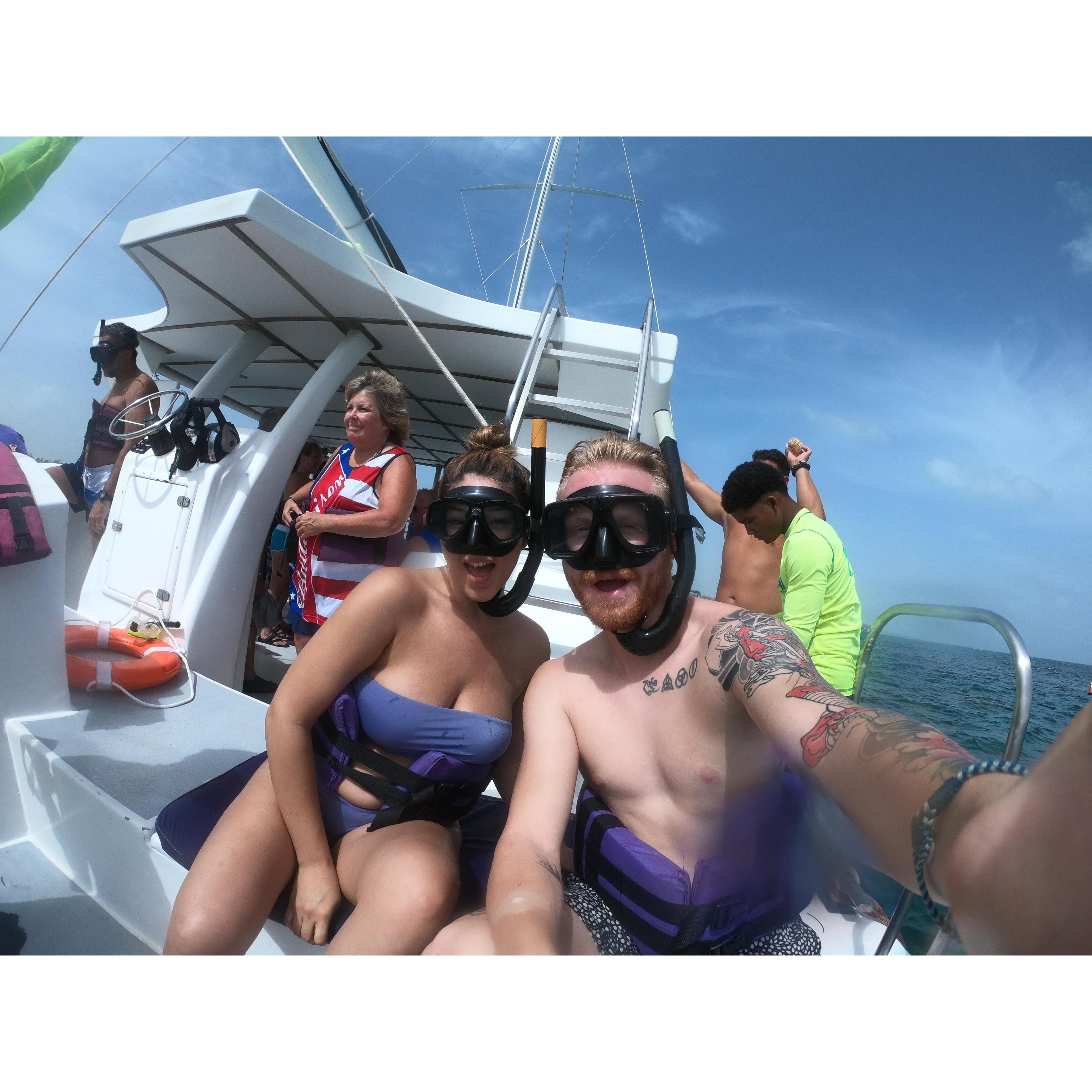 About to go snorkeling in Dominican Republic.