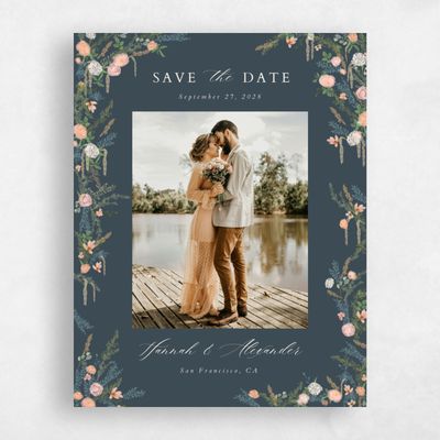 Navy Blue Wedding Save the Date - Dinan Photo