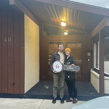 Closing day when we bought our first home together!