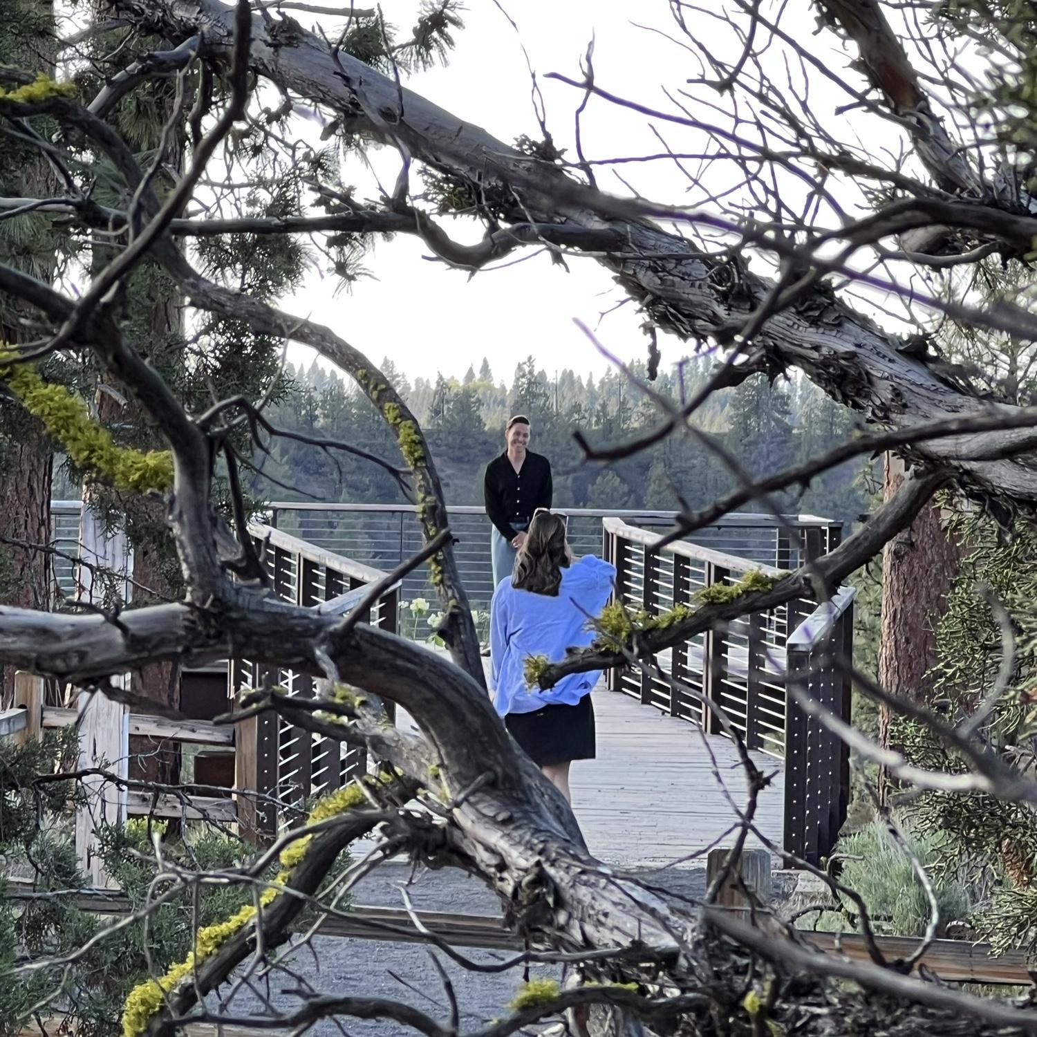 Moments before David popped the question at Riley Ranch Nature Reserve in Bend on May 28, 2023.
