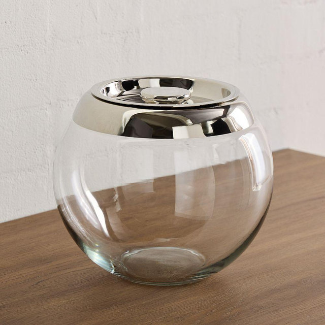 Soro Barware, Ice Bucket, Glass Metal, Clear