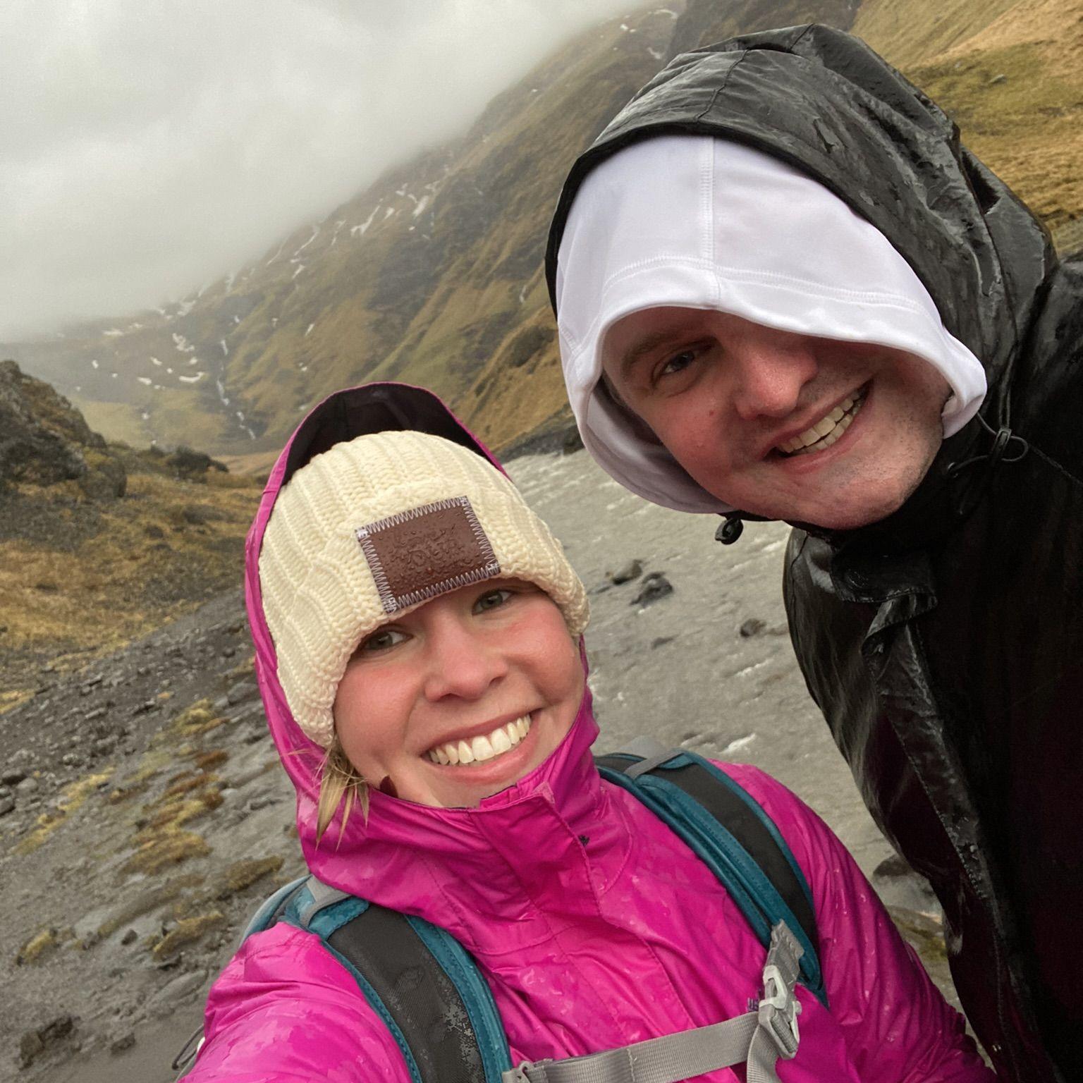 Our trip to Iceland was wet! This was one of our first hikes. Ben thought we should wait it out, but of course I wanted to go. We hiked to this swimming pool and didn’t even need to jump in.