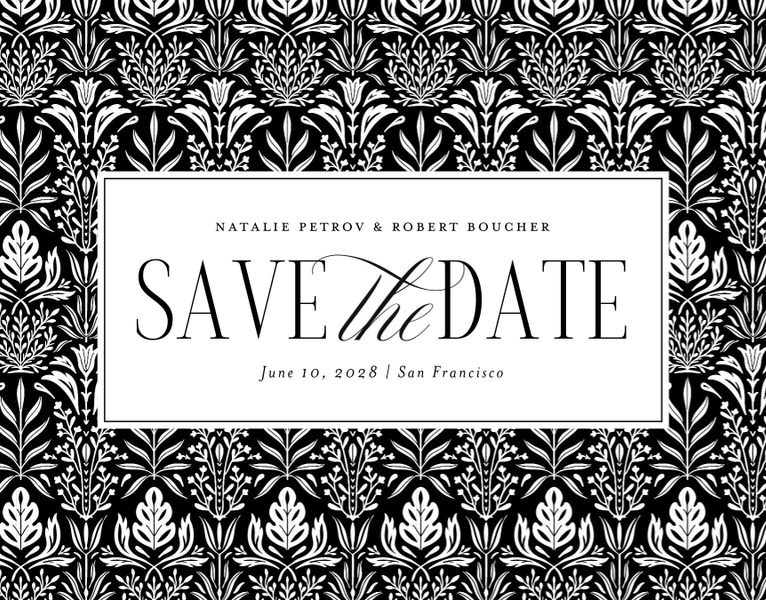 Halina Landscape Letterpress | Black | Zola Save The Dates