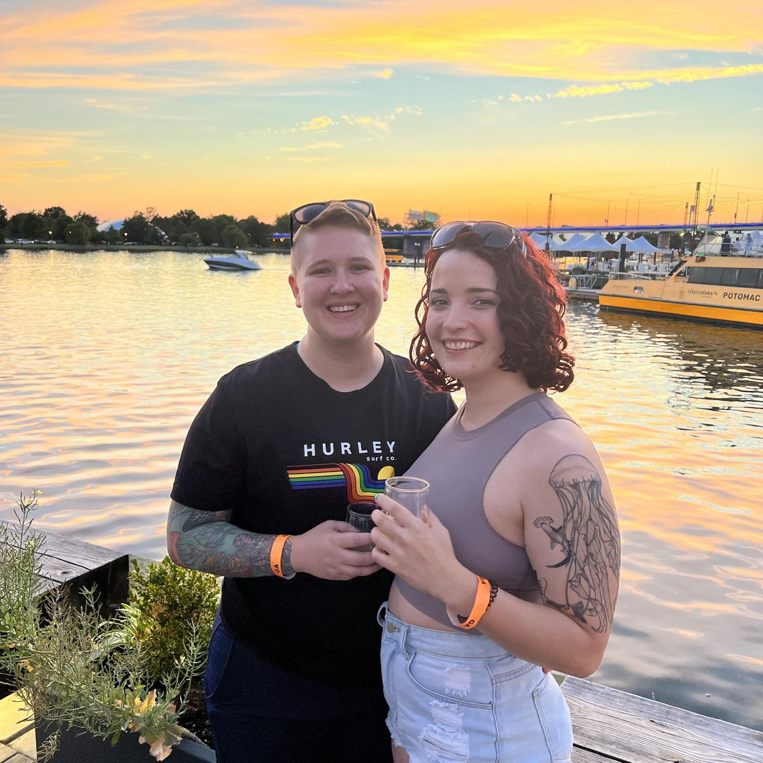 Beautiful sunset at our first (of many) beer fests