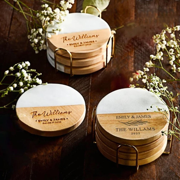 Wedding Gift Personalized Coasters Set- Etsy