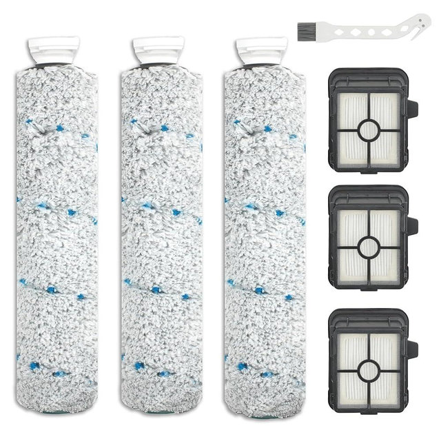 3 Pack Multi-Surface Brush Rolls 2787 and 3 Pack Vacuum Filters 1866 Compatible with Bissell CrossWave Max Replacement Parts 2554 2590 2593 2596,for HydroSteam 35151 3515 35152 3513 3518 B0440 Vacuums