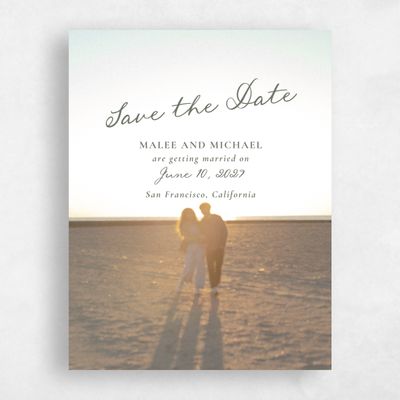 Dark Sage, Green Wedding Save the Date - Spina Photo