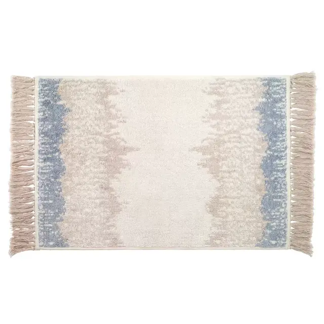 Avanti Abstract Coastal 20" x 30" Bath Rug in Blue/Beige