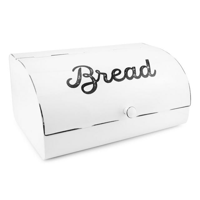 Auldhome Design-Enamelware Bread Box White