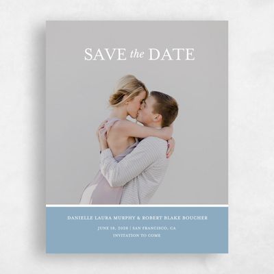 Blue Photo Wedding Save the Date - Kalispell Portrait