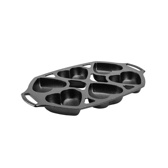 Lodge Manufacturing Company Seasoned Cast Iron Heart Mini Cake Pan