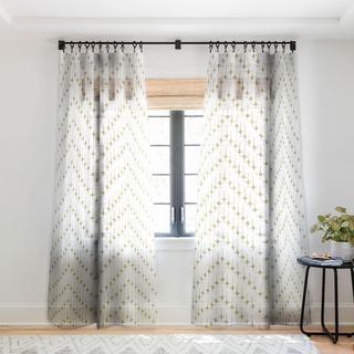 Justina Chevron Tan Sheer Curtain