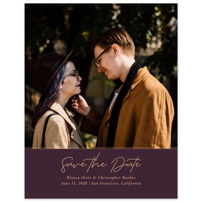 Purple Wedding Digital Save the Date - Splendor Portrait