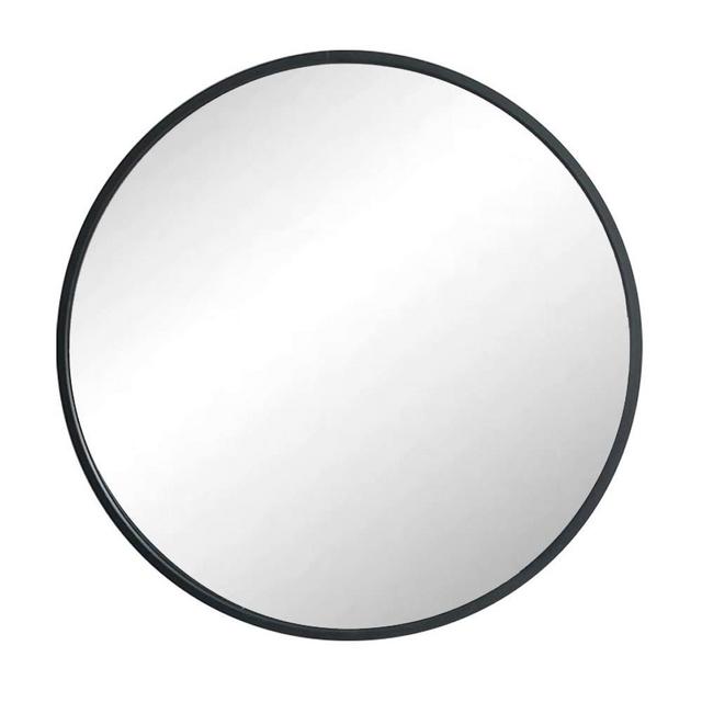 Huimei2Y Black Round Mirror, 19.7 Inch Circle Wall Mirror with Metal Frame for Vanity, Bathroom, Bedroom, Entryway & Living Room(Black, 50x50cm)