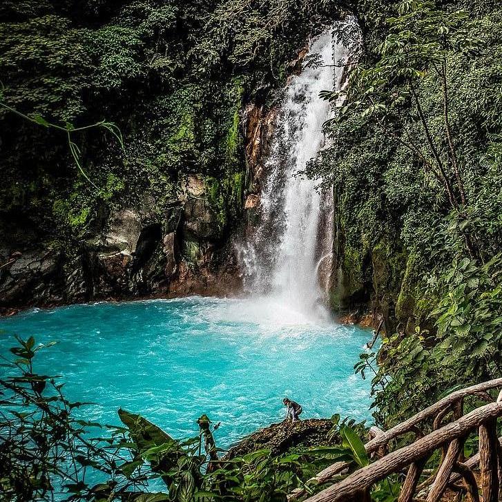Rio Celeste waterfall located in Tenorio Volcano National Park