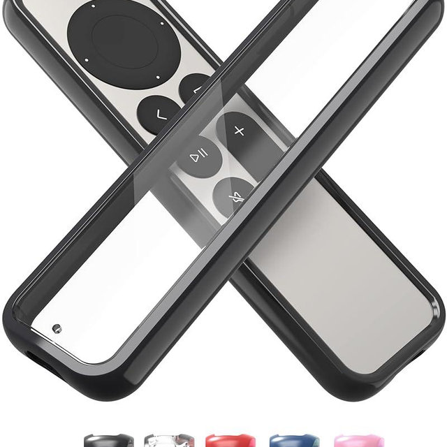 TotalMount Air Rim Case for Apple TV Remotes – Slim, Hybrid Black Perimeter Cover & Clear Back Remote Case with Ultimate Drop Protection