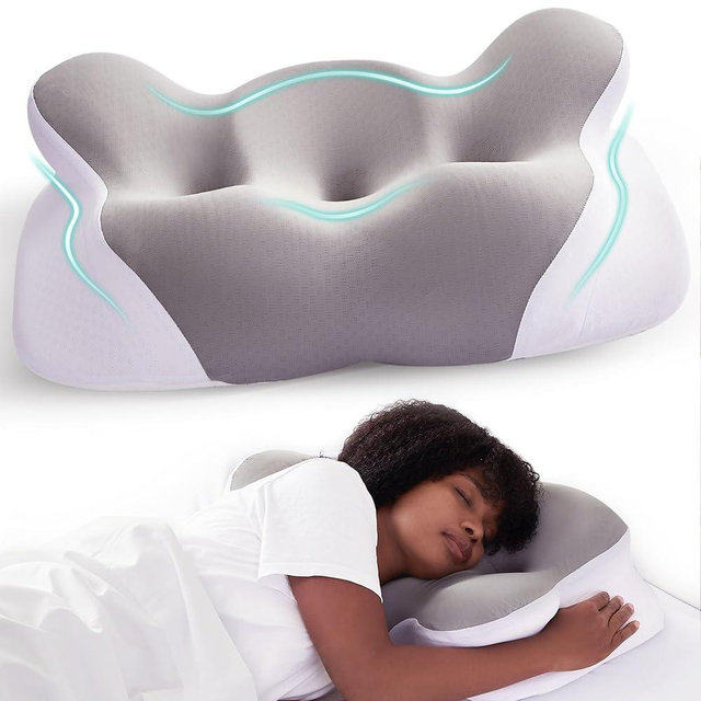 Cervical Neck Pillow, Pillows for Neck and Shoulder Pain, Contour Pillow, Neck Pillows, Pillow for Neck Pain Relief, Side Sleeper Pillows for Adults, Ergonomic Pillow, Memory Foam Pillows