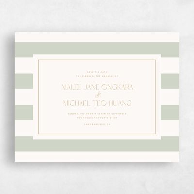Grassy Sage, Green Wedding Save the Date - Cancun Landscape