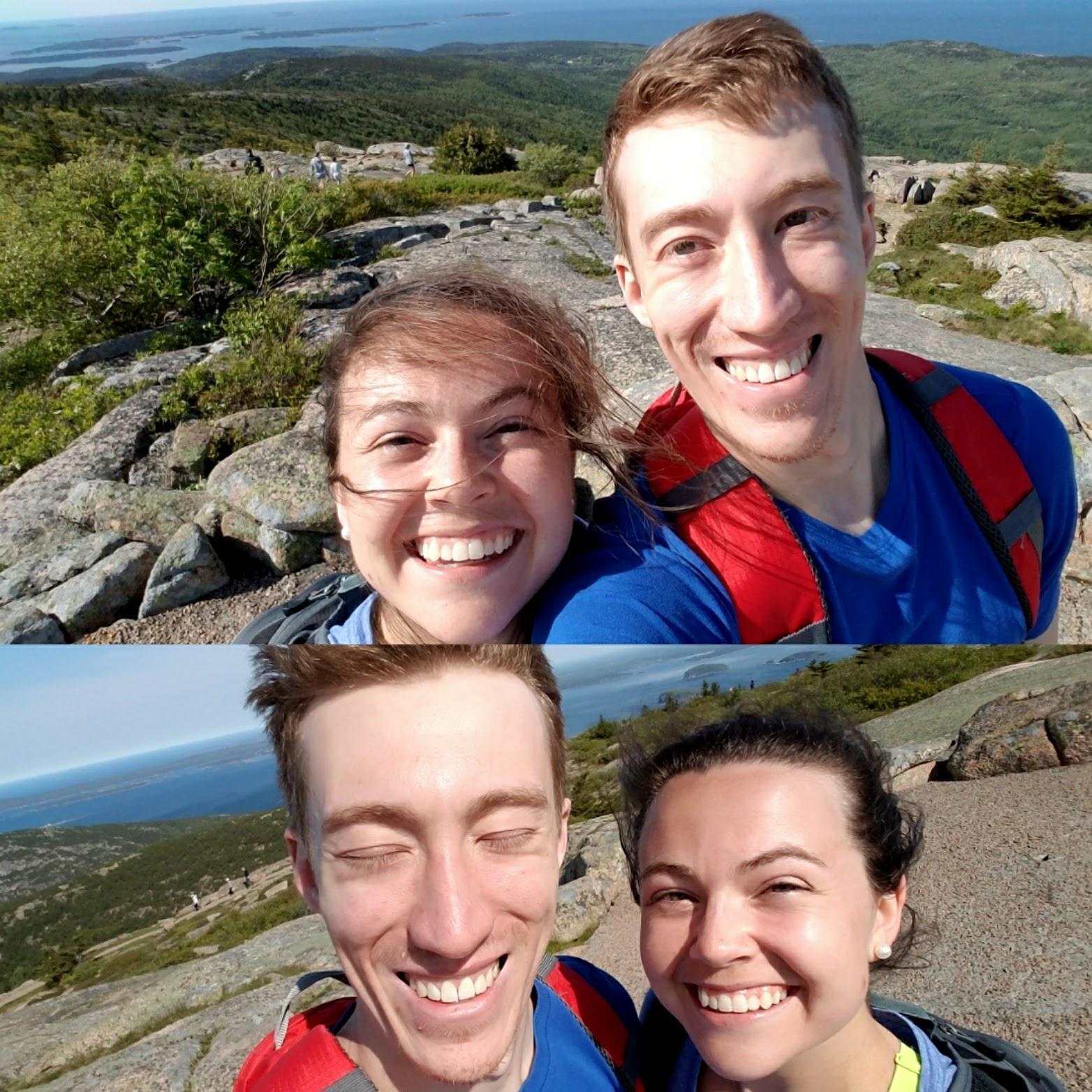 Windy hike in Maine