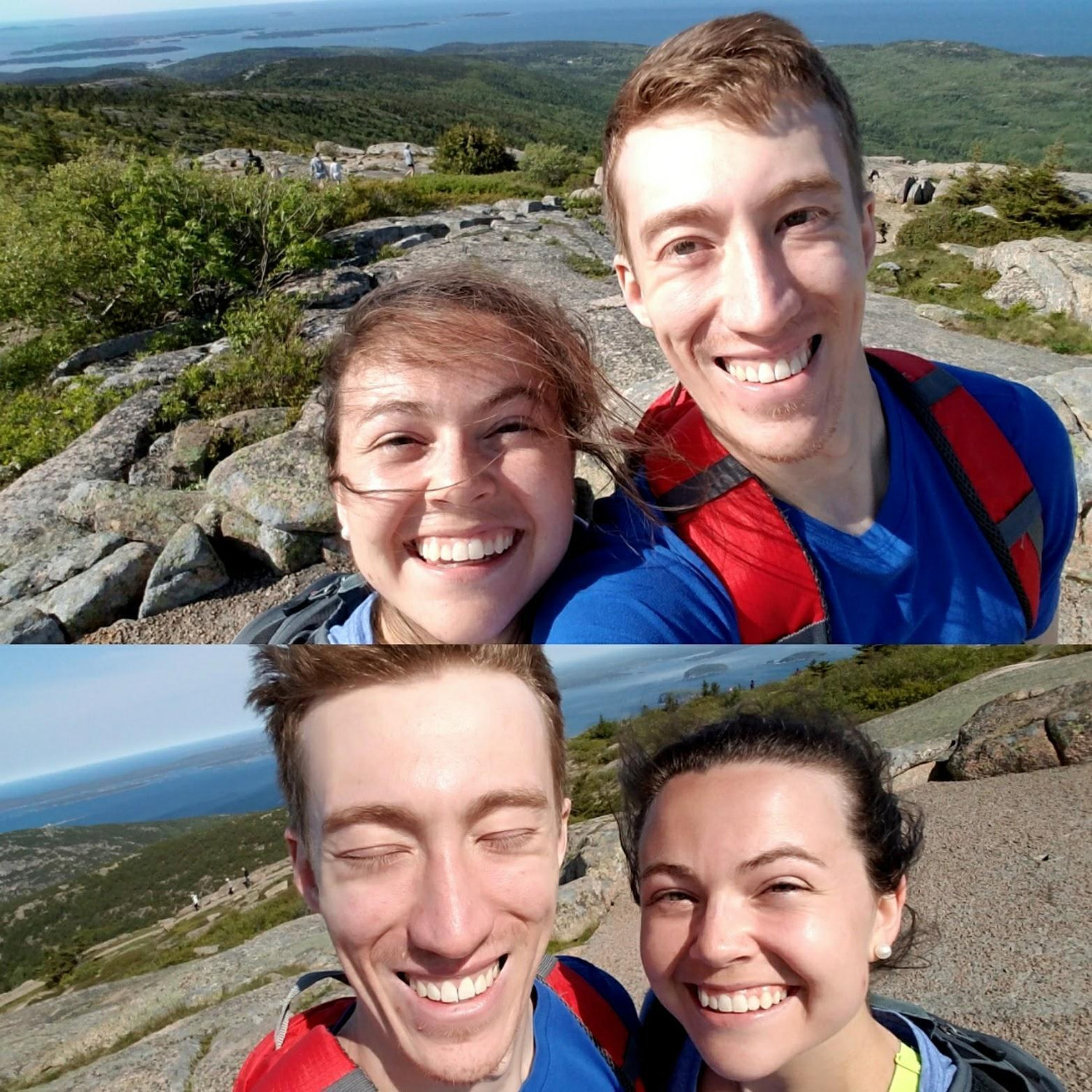 Windy hike in Maine