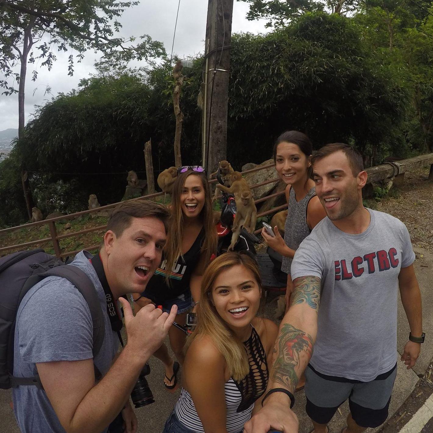 Hanging out with the monkeys in Thailand