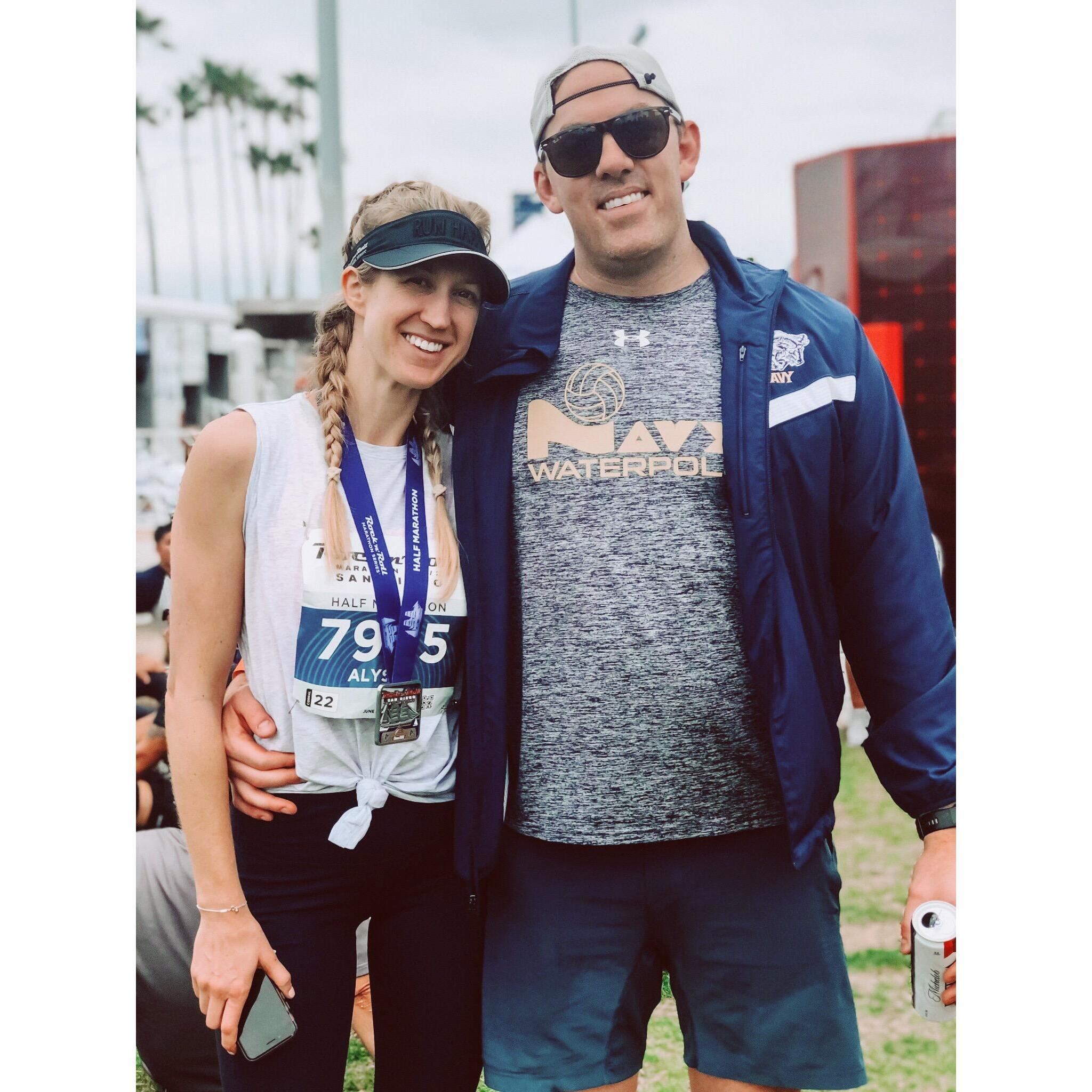 Alyssa’s 5th half marathon. George’s first and last!