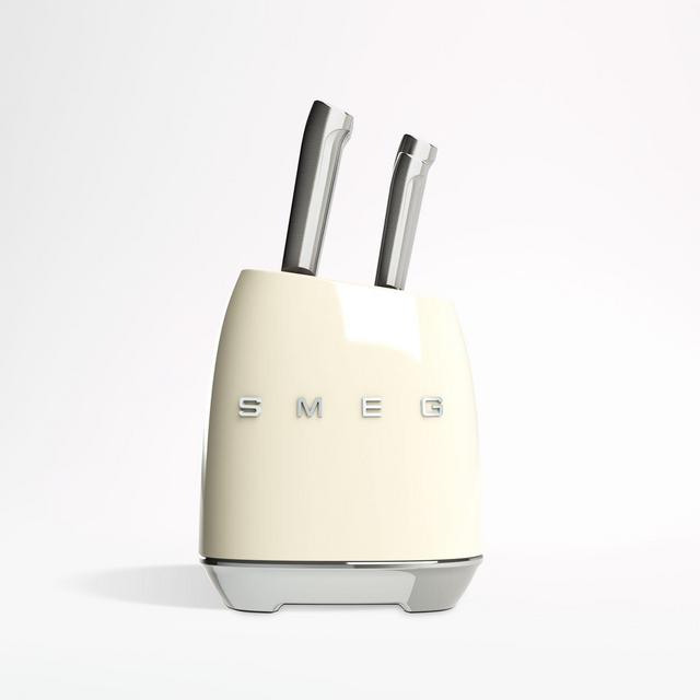 Smeg Creme 7-Piece Knife Block Set