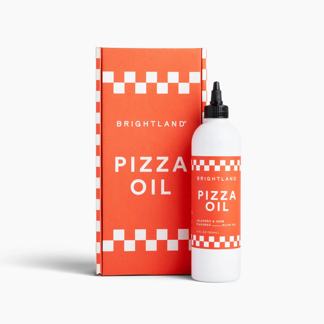 Brightland Pizza Oil with Extra Virgin Infused Olive Oil - Herbaceous Oil for Dipping & Dressing - Premium Jalapeño & Herb Flavor Cold-Pressed Oil - Vegan, Plant-Based & Gluten Free, 12 Fl Oz