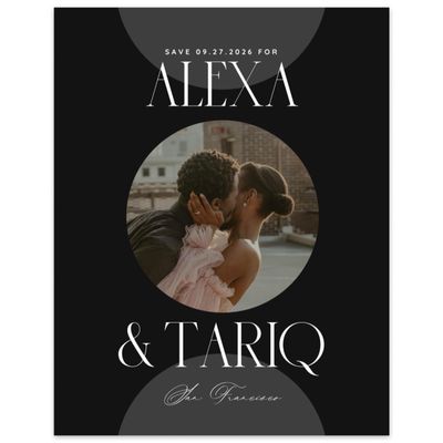 Black Geometric Wedding Digital Save the Date - Seibel Portrait