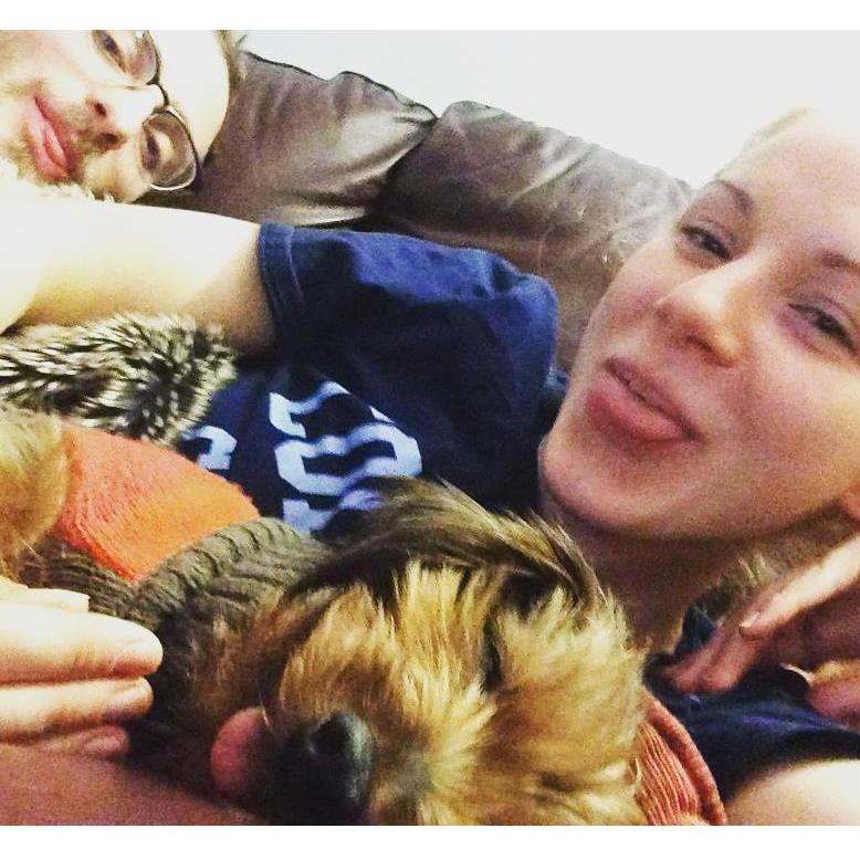 Hanging out with our tongues out.